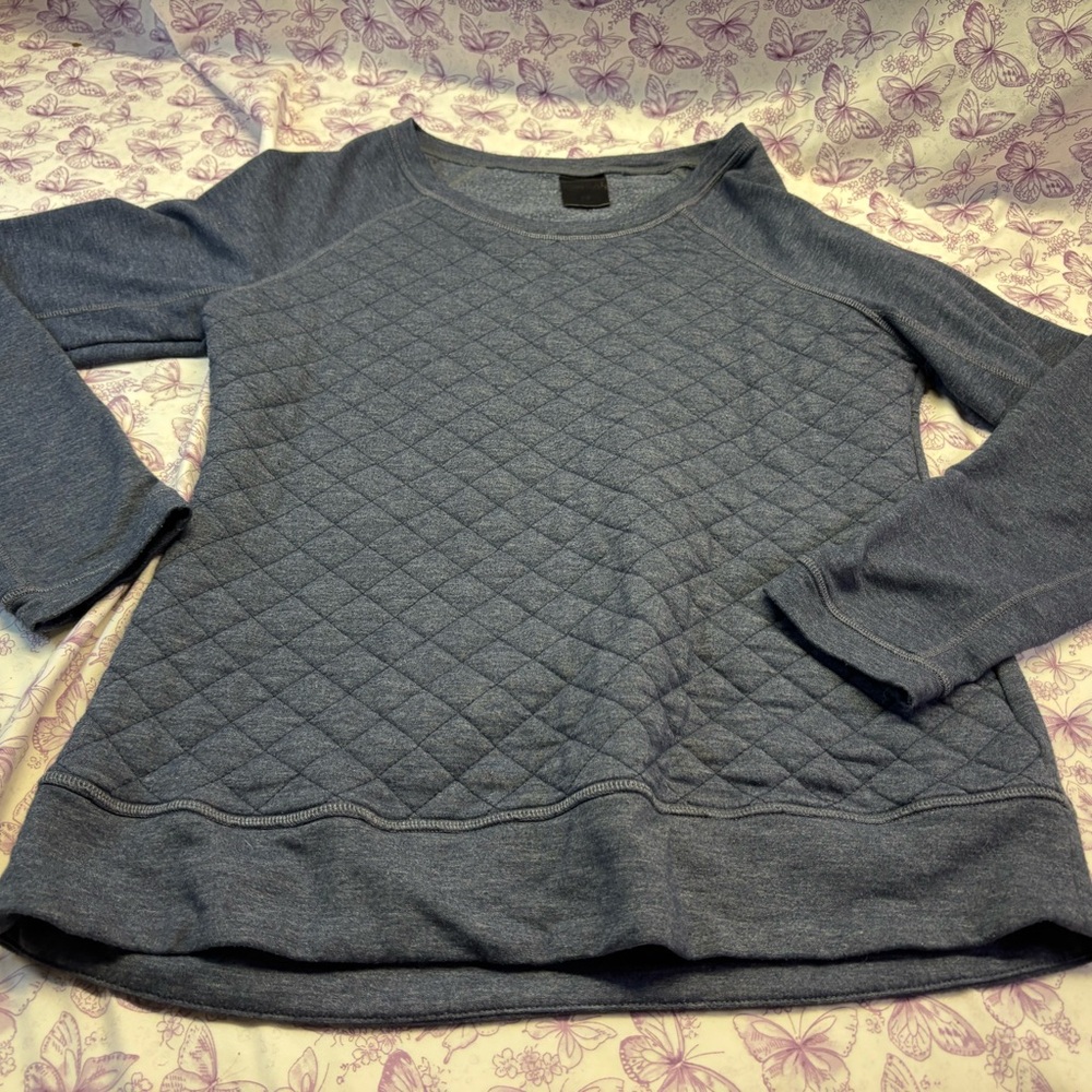 🕸️Womens Quilted Blue Sweatshirt